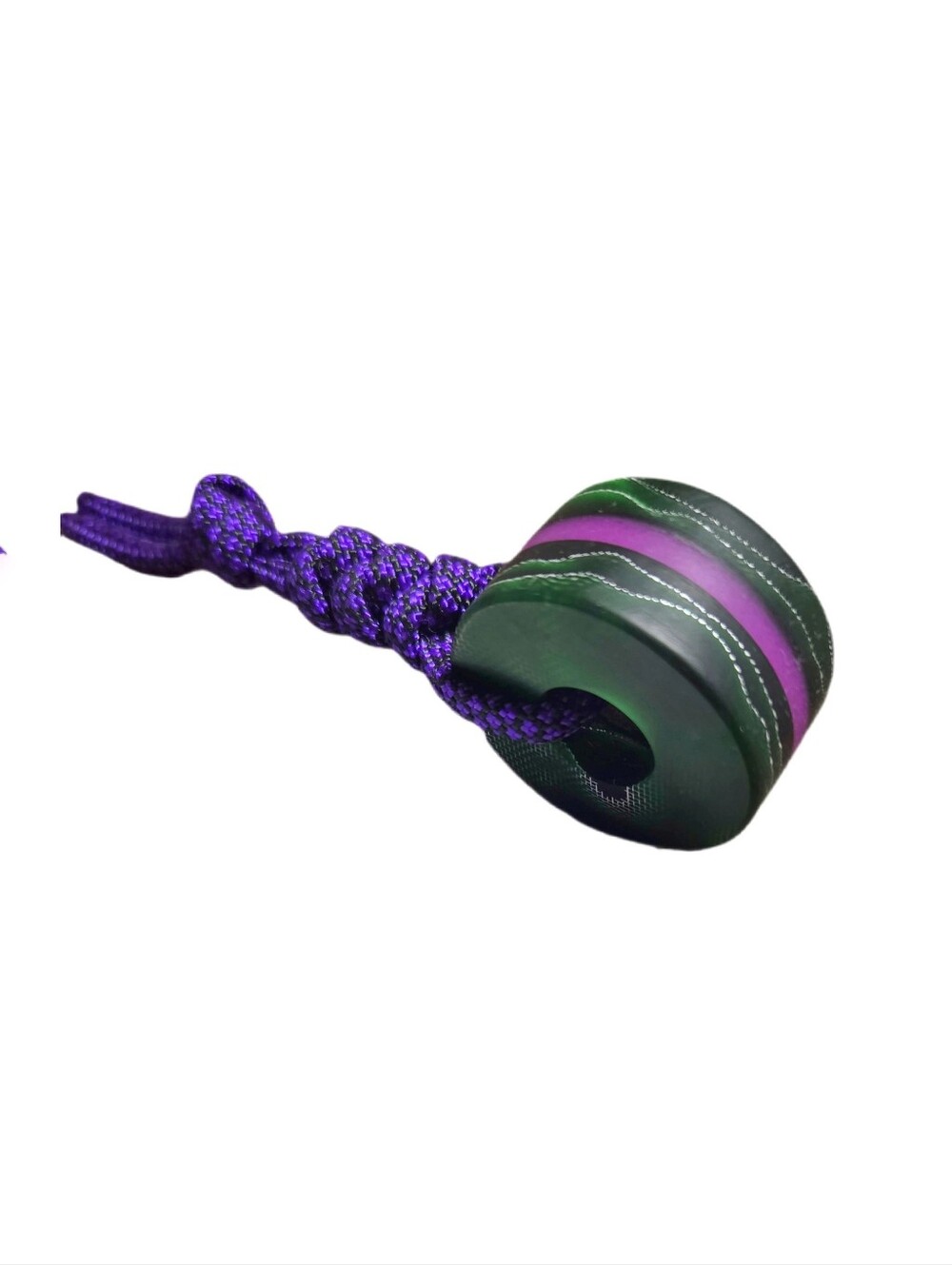 Man Cave EDC // Emerald Alumicore Fat Donut Worry Stone // Purple Glow Core